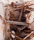 Rusty magnet with screws