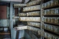 Rusty mailboxes in Pripyat, Chernobyl exclusion zone