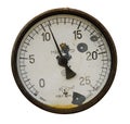 Rusty manometer isolated Royalty Free Stock Photo