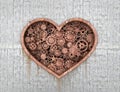 Rusty mechanism in the form of heart embedded Royalty Free Stock Photo