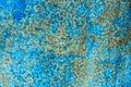Rusty metal abstract background. Texture of an old blue grunge metal plate with cracked paint. Royalty Free Stock Photo