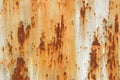 Rusty metal background with cracked paint orange white brown rough texture rectangle shape Royalty Free Stock Photo