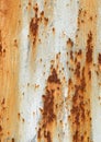 Rusty metal background with old cracked paint orange white brown rough texture square shape Royalty Free Stock Photo