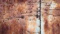 Rusty metal background, scratches stains rivets and seams on textured iron wall Royalty Free Stock Photo