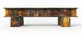 Rusty metal beam supported by blocks structure Royalty Free Stock Photo