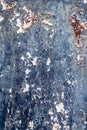 Rusty metal with blue paint flaking off to use as background Royalty Free Stock Photo