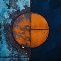 Abstract Post-apocalyptic Futurism: Blue And Orange Square