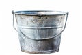 Rusty metal bucket on white background. Neural network AI generated Royalty Free Stock Photo