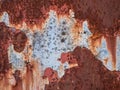 Rusty metal with cracking paint surface