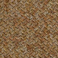 Rusty Metal Diamond Plate. Seamless Texture. Royalty Free Stock Photo