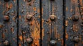 Rusty Metal Door with Flaking Orange Paint Royalty Free Stock Photo