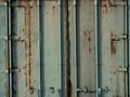 Rusty metal doors of a container