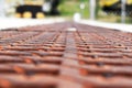 Rusty metal drain grate daytime focused close-up Royalty Free Stock Photo