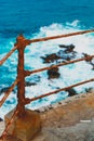 Rusty metal fence