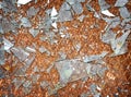 Rusty metal floor with shards background Royalty Free Stock Photo