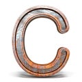 Rusty metal font Letter C 3D