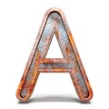 Rusty metal font Letter A 3D