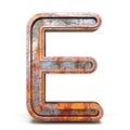 Rusty metal font Letter E 3D