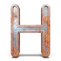 Rusty metal font Letter H 3D Royalty Free Stock Photo