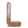 Rusty metal font Letter L 3D Royalty Free Stock Photo