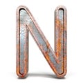 Rusty metal font Letter N 3D Royalty Free Stock Photo