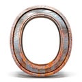 Rusty metal font Letter O 3D Royalty Free Stock Photo