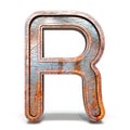 Rusty metal font Letter R 3D Royalty Free Stock Photo