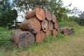 Rusty metal fuel tanks stacked