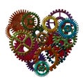 Rusty Metal Gears Forming Heart Shape Illustration