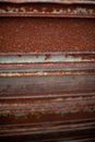 Rusty metal iron plates oxidized texture with folds Royalty Free Stock Photo