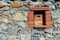 Rusty metal mailbox embedded in the wall - Italy Royalty Free Stock Photo