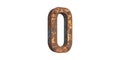 Rusty Metal Number Zero. Industrial And Vintage Design Element Isolated On Transparent Background Royalty Free Stock Photo