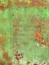 Rusty metal panel with cracked blue paint, corroded grunge metal background Royalty Free Stock Photo