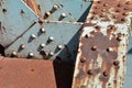 Rusty metal part of old train bridge Royalty Free Stock Photo