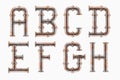 Rusty metal pipe alphabet