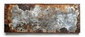 Rusty metal in a rectangle picture frame on white surface Royalty Free Stock Photo