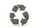Rusty metal recycle symbol