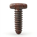 Rusty Metal Screw 3D Render on White Royalty Free Stock Photo