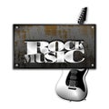 Rusty metal sheet iron rock music guitar Royalty Free Stock Photo