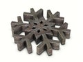 Rusty metal snowflake symbol