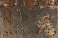 Rusty metal and stone wall backgrounds Royalty Free Stock Photo