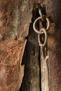 Rusty metal and stone wall backgrounds Royalty Free Stock Photo