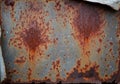 Rusty metal surface with extensive corrosion patterns. Deep orange Royalty Free Stock Photo