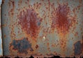 Rusty metal surface with extensive oxidation. The texture features Royalty Free Stock Photo