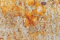 Rusty metal surface. Grunge metallic texture background with scratches and cracks. Royalty Free Stock Photo