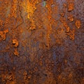 Rusty metal surface with a heavily textured pattern of flakes and cracks Royalty Free Stock Photo