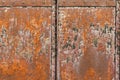 Rusty metal surface with rivets and joints Royalty Free Stock Photo