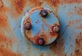 Rusty metal surface with round cover