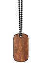 Rusty metal tag and necklace