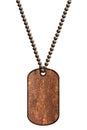 Rusty metal tag and necklace